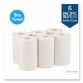 Perforated Roll & Hand Towels | Georgia Pacific Professional 26610 9 in. x 400 ft. 1-Ply Hardwound Nonperforated Paper Towel Roll - White (6 Rolls/Carton) image number 2