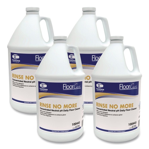 Floor Cleaners | Theochem Laboratories 500257 1 gal. Bottle Rinse-No-More Floor Cleaner - Lemon Scent (4/Carton) image number 0