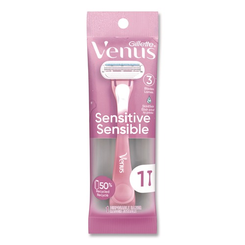 Shavers | Gillette 64906 Venus Sensitive Sensible Razors 3 Blades 36/Carton image number 0