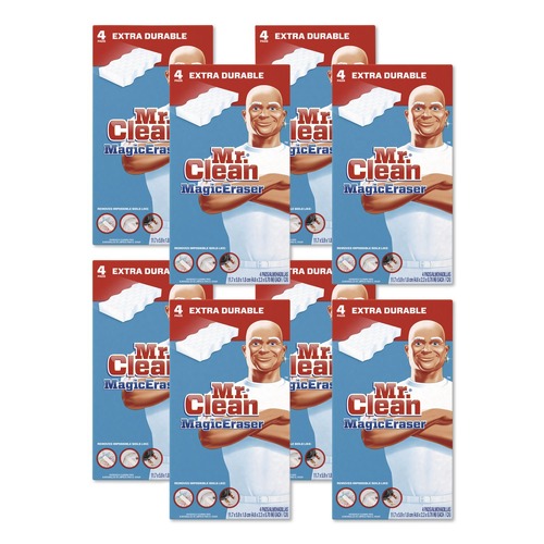 Scouring Pads & Sticks | Mr. Clean 82038 4.6 in. x 2.4 in. Magic Eraser Extra Durable - White (32/Carton) image number 0