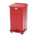 Waste Receptacles | Rubbermaid Commercial FGST12EPLRD 6.5 Gallon Steel Defenders Heavy-Duty Steel Step Can - Red image number 0