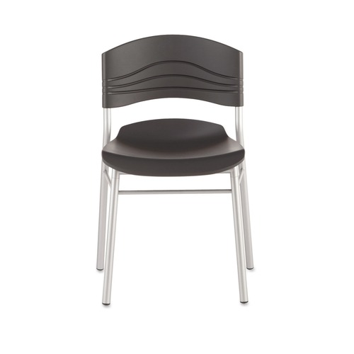 Indoor Seating | Iceberg 64517 18 in. Seat Height Supports Up to 225 lbs. CafeWorks Chair - Graphite Seat/Back, Silver Base (2/Carton) image number 0