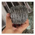 Grill Scrubbers | Boardwalk 83LGI Stainless Steel Scrubber - Medium, Steel Gray (72/Carton) image number 2