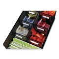 Condiment Organizers | Safco 3291BL 16 in. x 8.5 in. x 5.25 in. 7 Compartments Steel Mesh Onyx Breakroom Organizers - Black image number 3