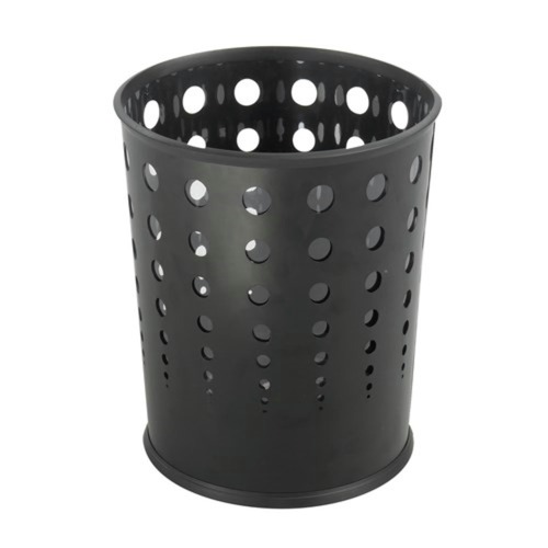 Indoor Waste Receptacles | Safco 9740BL 6-Gallon Steel Bubble Wastebaskets - Black image number 0