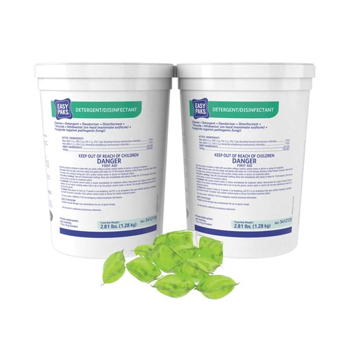 Disinfecting & Cleaning Solutions | Easy Paks 5412135 0.5 oz. Packet Detergent/Disinfectant - Lemon Scent (180/Carton) image number 0
