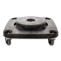 Dollies | Rubbermaid Commercial FG353000BLA BRUTE Square 300 lbs. Capacity Trash Can Dolly - Black image number 1