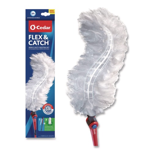 Dusters | O-Cedar 172148CT 1 Duster Wand and 3 Refills Flex and Catch Heavy-Duty Dusting Kit (6/Carton) image number 0