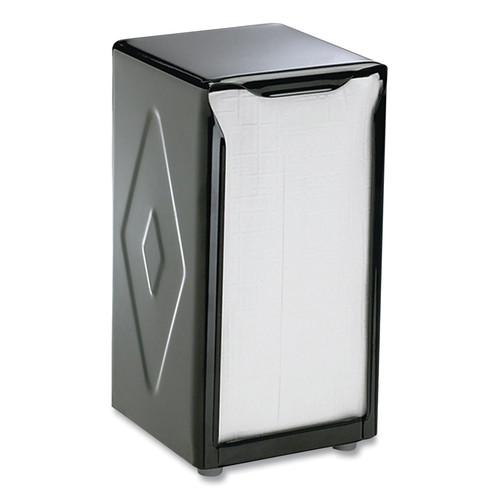 Napkin Dispensers | San Jamar H900BK 150 Capacity 3.75 in. x 4 in. x 7.5 in. Tall Fold Tabletop Napkin Dispenser - Black image number 0