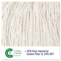 Mop Heads | Boardwalk BWK503WHEA 5 in. Super Loop Cotton/Synthetic Fiber Wet Mop Head - Large, White image number 8