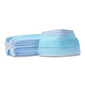 Face Masks | Boardwalk MS2000BX 3-Ply General Use Face Mask - Blue (50/Box) image number 2