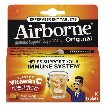 Airborne 47865-30004 Immune Support Effervescent Tablet - Zesty Orange (72/Carton)