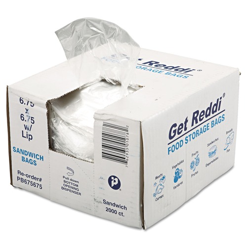 Food & Utility Bags | Inteplast Group PB675675 0.36 mil. 6.75 in. x 6.75 in. Food Bags - Clear (2000/Carton) image number 0