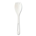 Disposable Sporks | World Centric RK-PS-B TPLA Compostable Plastic Cutlery Spork - White (1000/Carton) image number 0