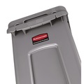 Indoor Waste Receptacles | Rubbermaid Commercial 1971258 15.875 Gallon Rectangular Plastic Slim Jim Waste Container with handles - Light Gray image number 6