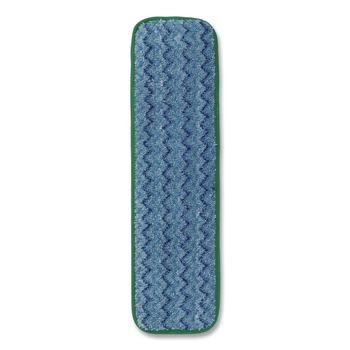 Rubbermaid Commercial FGQ41000GR00 18.5 in. x 5.5 in. x 0.5 in. Microfiber Wet Mopping Pad - Green (12/Carton)