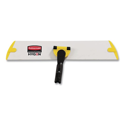 Floor Dusters & Accessories | Rubbermaid Commercial HYGEN FGQ56000YL00 HYGEN 17 in. Quick Connect Single-Sided Aluminum Wet/Dry Mop Frame - Yellow image number 0