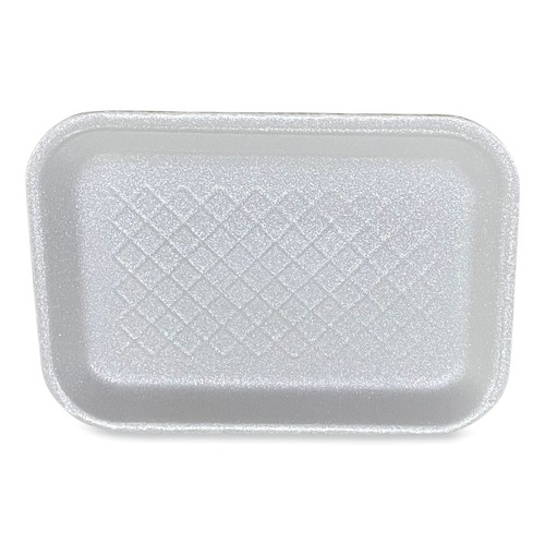Food Containers & Lids | GEN 2SWH 8.5 in. x 6 in. x 0.7 in. #2S Meat Trays - White (500/Carton) image number 0