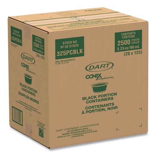 Cups | Dart 325PCBLK 3.25 oz. Conex Complements Portion/Medicine Cups - Black (2500/Carton) image number 0
