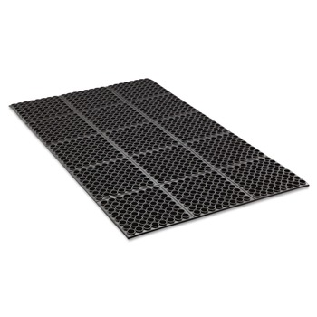 Crown WS TF35BK 36 in. x 60 in. Safewalk Heavy-Duty Anti-Fatigue Drainage Mat - Black