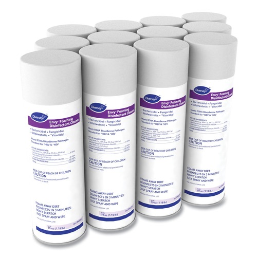 Disinfecting & Cleaning Solutions | Diversey Care 04531. 19 oz. Aerosol Spray Envy Foaming Disinfectant Cleaner - Lavender Scent (12/Carton) image number 0