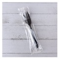 Disposable Forks | Boardwalk BWKFORKBLPPIW Mediumweight Wrapped Polypropylene Plastic Fork Cutlery - Black (1000/Carton) image number 3