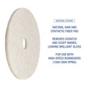 Floor Pads-Cleaning, Buffing & Polishing | Boardwalk BWK4019NAT 19 in. Diameter Natural Burnishing Floor Pads - White (5/Carton) image number 4