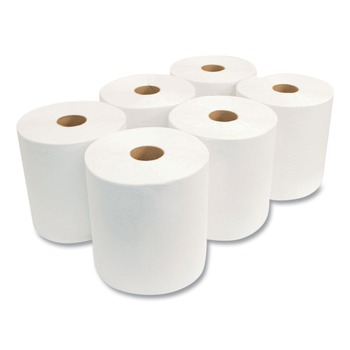 Morcon Paper W6800 Morsoft 8 in. x 800 ft. 1-Ply Universal Roll Towels - White (6 Rolls/Carton)