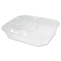Food Trays & Liners | Dart C68NT2 ClearPac 6.2 in. x 6.2 in. x 1.6 in. 3.3 oz. 2-Compartments Plastic Nacho Tray - Large Clear (500/Carton) image number 0