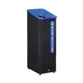 Indoor Waste Receptacles | Rubbermaid Commercial 2078994 Sustain 15 gal Metal/Plastic Decorative Refuse with Recycling Lid - Black/Blue image number 1