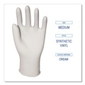 Food Service Disposable & Single Use Gloves | Boardwalk BWK315MCT 4 mil 9.5 in. Long Powder-Free Synthetic Vinyl Gloves - Medium, Cream (100/Box, 10 Boxes/Carton) image number 5