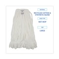 Mop Heads | Boardwalk BWK8003 Enviro Clean Looped Mop Head With Tailband - Large, White (12/Carton) image number 3