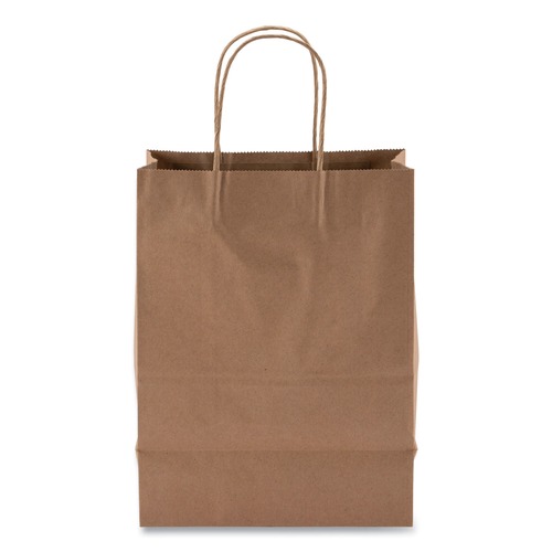 Shopping Bags | Kari-Out 1200050 8 in. x 5 in. x 11 in. Twisted-Paper Handles Kraft Paper Bags - Natural (250/Carton) image number 0