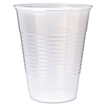 Fabri-Kal 000000000009508028 RK 12 oz Ribbed Cold Drink Cups - Translucent (50/Sleeve, 20 Sleeves/Carton)