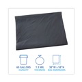 Low-Density Trash Bags | Boardwalk H7658PGK 60 Gallon 1.3 mil 38 in. x 58 in. Flat Pack Linear Low-Density Industrial Can Liners - Gray (100/Carton) image number 5