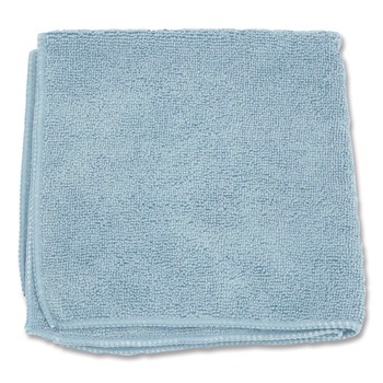 Boardwalk BWK12BLUCLOTH 12 in. x 12 in. Microfiber Cleaning Cloths - Blue (12/Pack)
