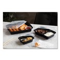 Food Containers & Lids | Pactiv Corp. NC989B Newspring VERSAtainer 58 oz. 8.5 in. x 11.5 in. x 2.5 in. Rectangular Plastic Microwavable Containers - Black/Clear image number 1