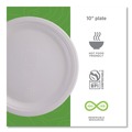 Plates | Eco-Products EP-P005NFA Vanguard 10 in. Diameter Renewable and Compostable Sugarcane Plates - White (500/Carton) image number 7