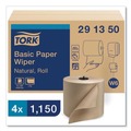 Perforated Roll & Hand Towels | Tork 291350 7.68 in. x 1150 ft. Basic Paper Wiper - Natural (4 Rolls/Carton) image number 6