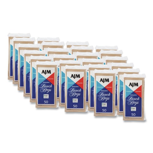 Specialty Bags | General LB24LAJ 5.13 in. x 3.13 in. x 10.38 in. Standard Paper Lunch Bags - Natural Kraft (1200/Carton) image number 0