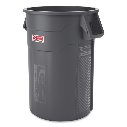 Indoor Waste Receptacles | Suncast Commercial TCU44 Injection Molded Utility Trash Can, 44 gal, Plastic/Resin, Gray image number 0