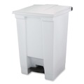 Indoor Waste Receptacles | Rubbermaid Commercial FG614400WHT 12 Gallon Indoor Utility Step-On Plastic Waste Container - White image number 1