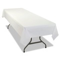 Table Covers & Skirts | Tablemate 549WHCT Heavyweight Plastic 54 in. x 108 in. Table Set Rectangular Table Covers - White (24/Carton) image number 1