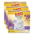 Drawstring & Kitchen Bags | Glad 78902 ForceFlex 24 in. x 27.38 in. 13 Gallon Kitchen Drawstring Trash Bags - Gain Lavender Scent/White (240/Carton) image number 0