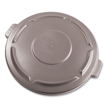 WASTE RECEPTACLE LIDS | Rubbermaid Commercial FG263100GRAY 22.25 in. BRUTE Self-Draining Flat Top Lids for 32 gal. Round BRUTE Containers - Gray