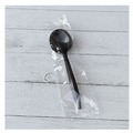 Disposable Spoons | Boardwalk BWKSOUPBLPPIW Mediumweight Wrapped Polypropylene Plastic Soup Spoon Cutlery - Black (1000/Carton) image number 4