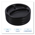 Plates | Boardwalk BWKPLTHIPS10BL3 10 in. Diameter 3-Compartment Hi-Impact Plastic Dinner Plates - Black (500/Carton) image number 3