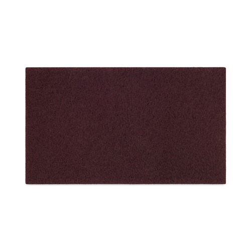 Floor Pads-Stripping | Boardwalk 7100151257 28 in. x 14 in. Deep Scrub Pads - Maroon (10/Carton) image number 0