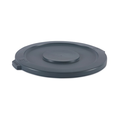 Waste Receptacle Lids | Boardwalk 1868182 Plastic Round Flat-Top Lid for 32 gal. Waste Receptacles - Gray image number 0