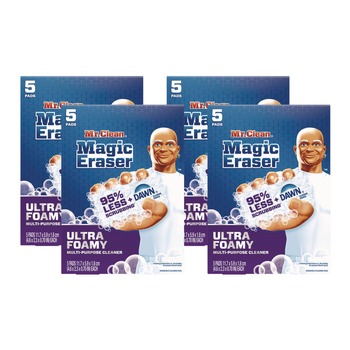 Mr. Clean 80768099 4.6 in. x 2.3 in. 0.7 in. Thick Ultra Foamy Magic Eraser - White (20/Carton)